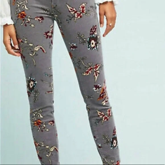 Pilcro and the Letterpress by Anthropologie Floral High-Rise Pants - Picture 2 of 8